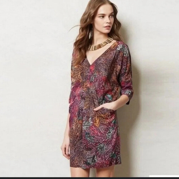 Anthropologie Edme & Esyllte‎ Chromatique Dolman Shift short Dress size S boho - Picture 1 of 13